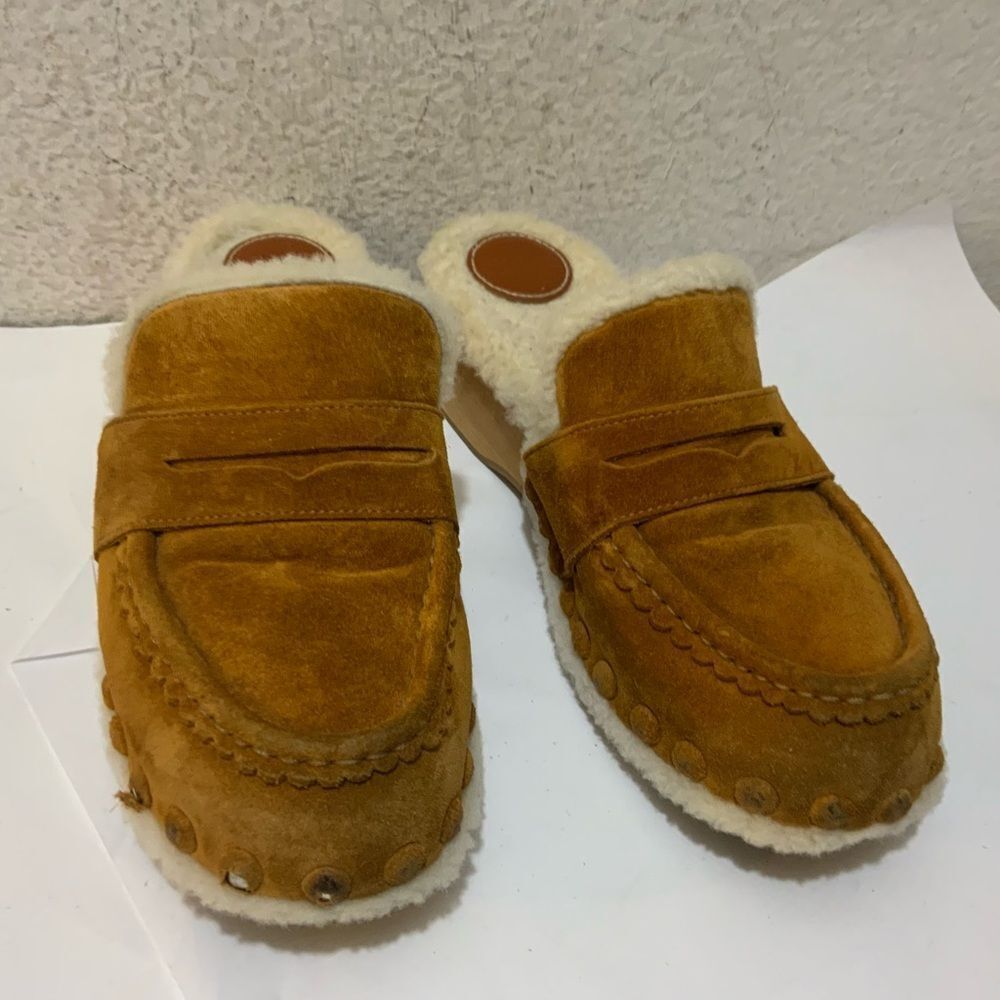 Chloe Joy Clog Mules with shearling interior size 38 Italy